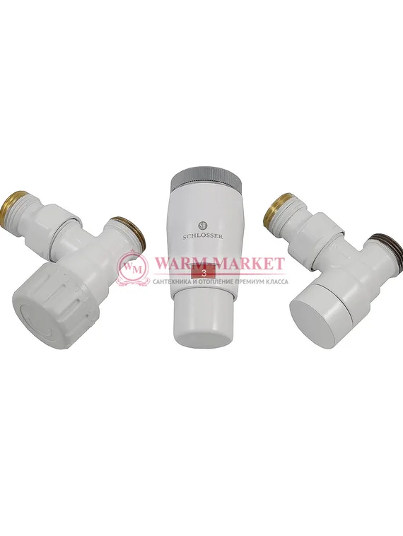 Комплект угловой Elegant Mini GZ1/2 x M22x1,5 с головкой Мини M30x1,5 Белый