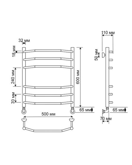 Электрический полотенцесушитель Secado Агата 2 из латуни