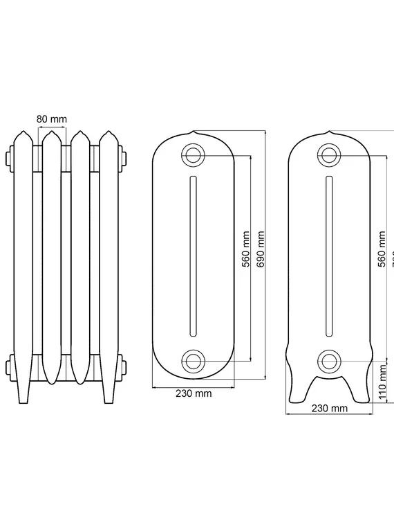 Чугунный радиатор Fakora Art Nouveau 560