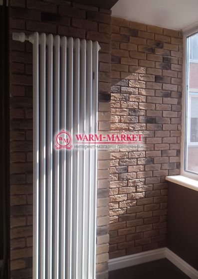 Вертикальный трубчатый радиатор Dia Norm 2180 двухтрубный, нижнее правое/левое подключение с вентилем