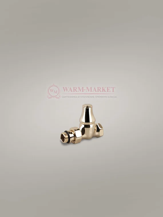Прямой клапан "ретро" для подключения чугунного радиатора 1/2", золото