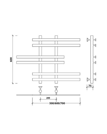Водяной полотенцесушитель Secado Понтида 6 из нержавеющей стали