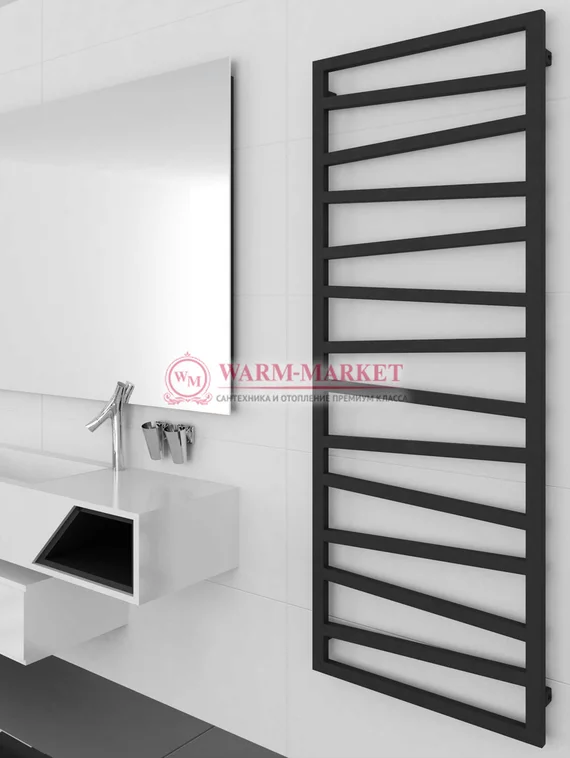 Quadro Zigzag "Реплика" - водяной дизайн-полотенцесушитель из нержавеющей стали