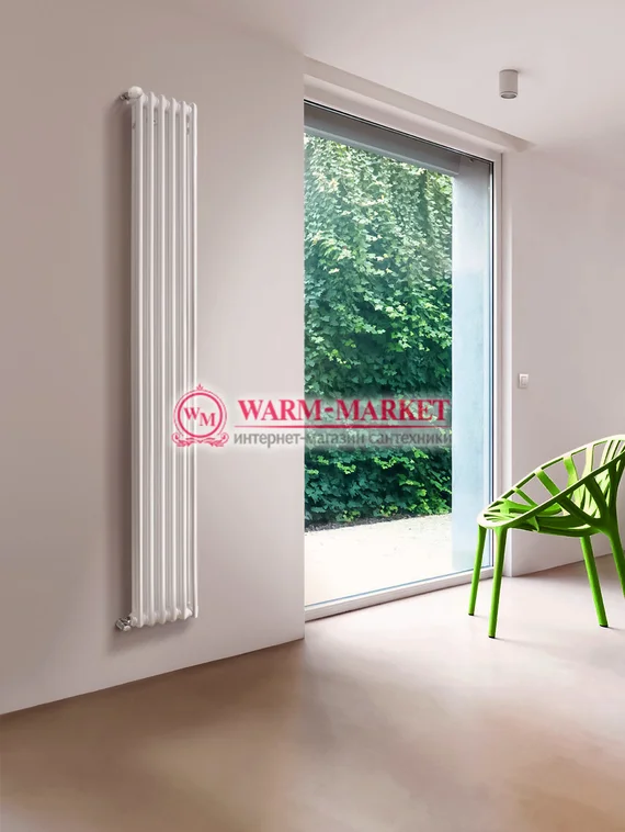 Вертикальный трубчатый радиатор Purmo Delta Lazerline 2180-6 секций, двухтрубный с боковым подключением