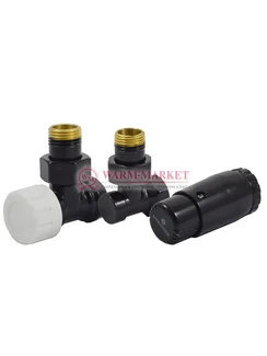 Комплект угловой Standard Mini DN15 GZ1/2 x GW1/2 с головкой Мини M30x1,5 Черный