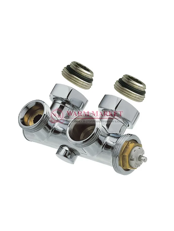 Узел термостатический угловой с байпасом Hummel Designtechnik 3/4НРx1/2НР