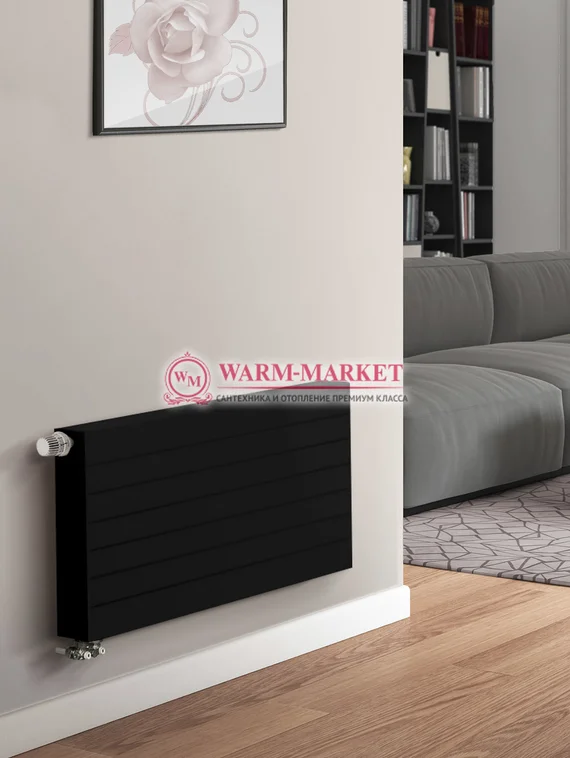Dia Norm Ramo Ventil Compact RCV 21s, высотой 500 мм - панельный радиатор c бороздками нижнее подключение черный