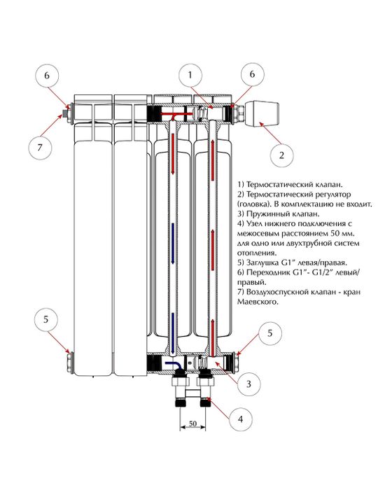 Радиаторы с нижним подключением схема