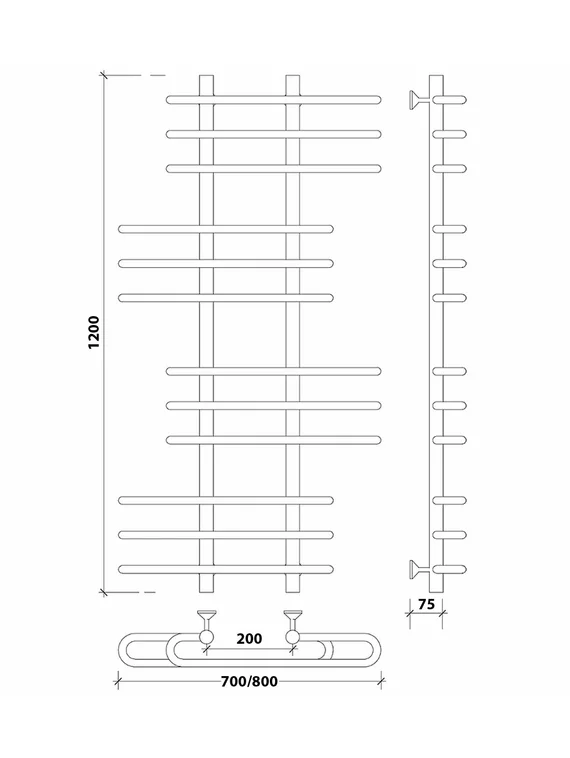Водяной полотенцесушитель Secado Венеция 6 из нержавеющей стали