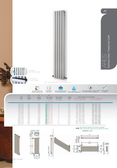 Ares Mat-дизайнерский полотенцесушитель из матовой полированной нержавеющей стали