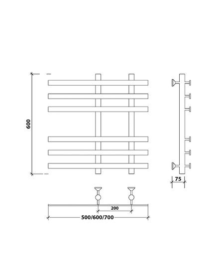 Водяной полотенцесушитель Secado Понтида 3 из нержавеющей стали