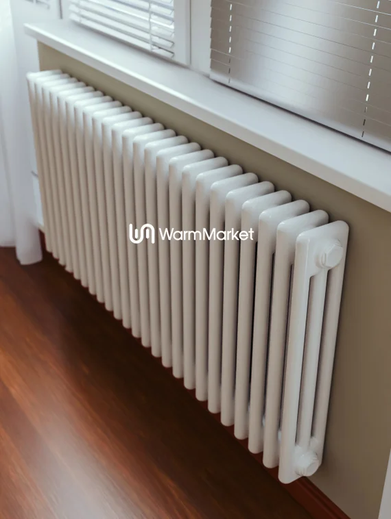 Bareng Softy 3057 - трехтрубный трубчатый радиатор высотой 570 мм, нижнее подключение с термостатикой