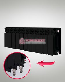 Rifar Base VL Ral 200 - цветной биметаллический радиатор с нижним левым подключением