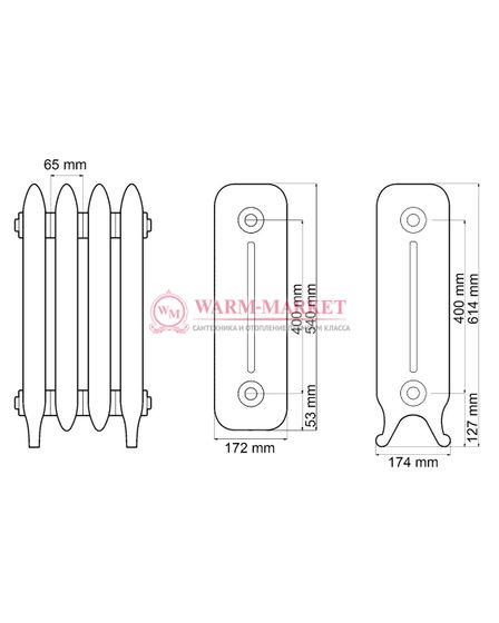 Чугунный радиатор Viadrus Atena