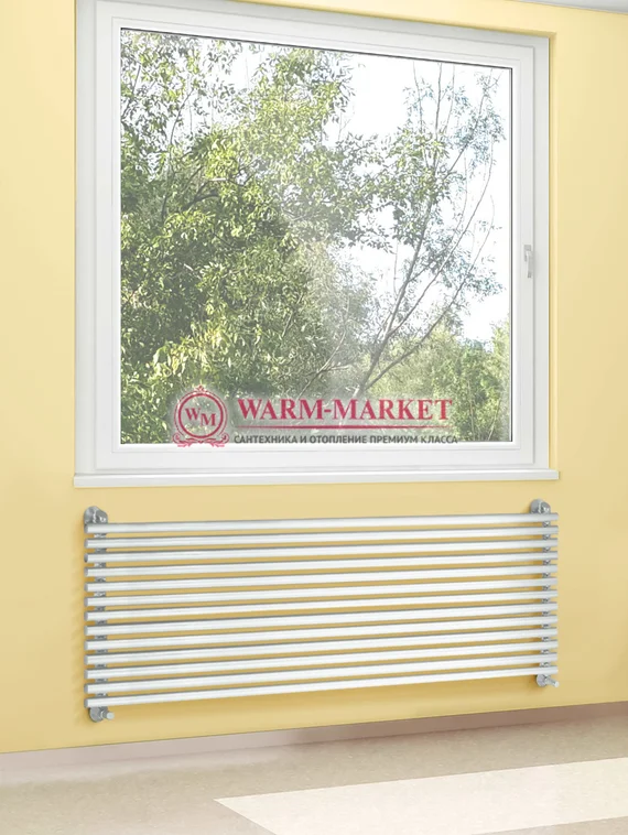 Garda 1400х400 – белый горизонтальный широкий дизайнерский полотенцесушитель