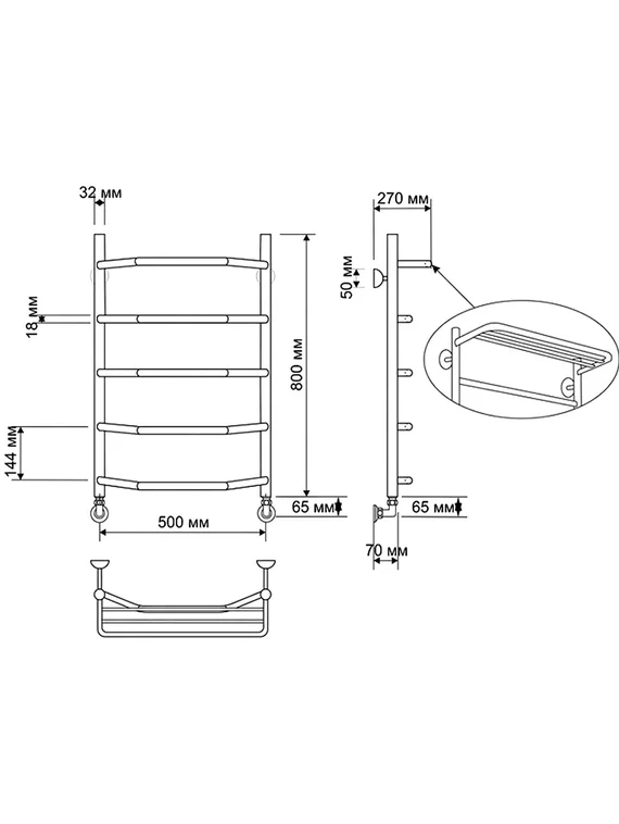 Электрический полотенцесушитель Secado Агата 3 из латуни