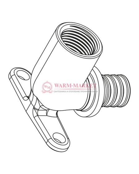 Угольник REHAU настенный с длинным патрубком 16-Rp 1/2 RX