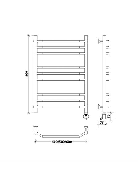 Электрический полотенцесушитель Secado Агата 3 из нержавеющей стали