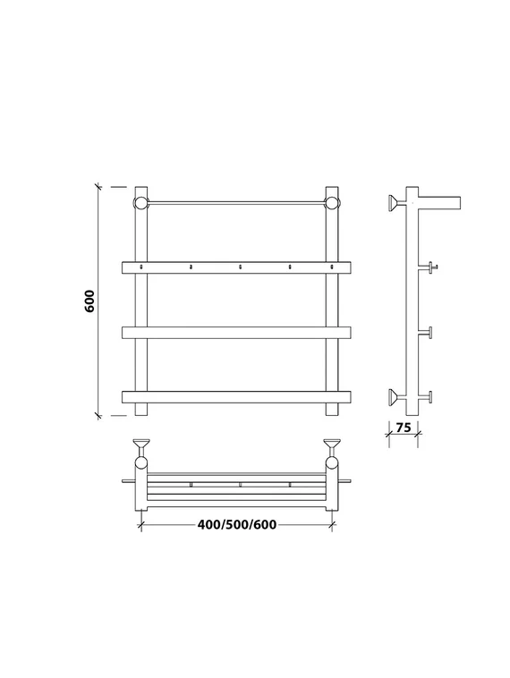 Водяной полотенцесушитель Secado Понтида 1 КСП из нержавеющей стали