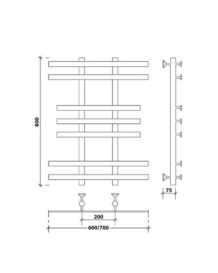 Водяной полотенцесушитель Secado Понтида 2 из нержавеющей стали