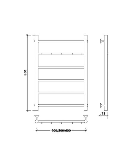 Водяной полотенцесушитель Secado Триада 1 К из нержавеющей стали