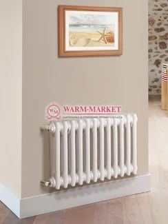 Трубчатый радиатор Purmo Delta 2057-12 секций, двухтрубный с боковым подключением.