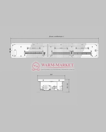Внутрипольный электрический конвектор Vitron