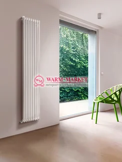 Вертикальный трубчатый радиатор Purmo Delta Lazerline 2180-8 секций, двухтрубный с боковым подключением.