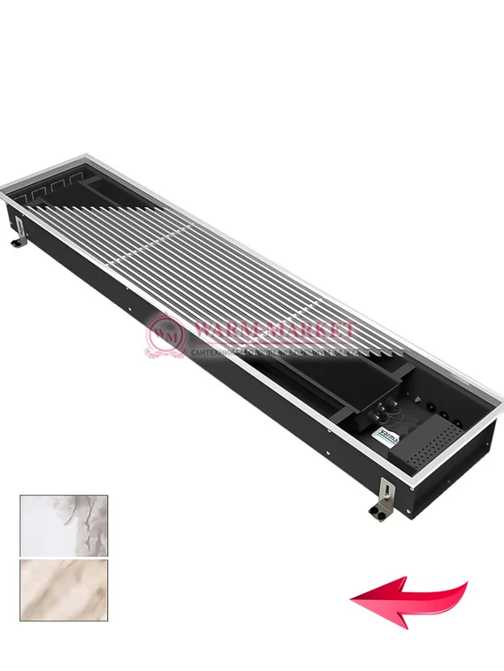 Конвектор внутрипольный Varmann Ntherm без вентилятора c алюминиевой решеткой, декорированной под мрамор