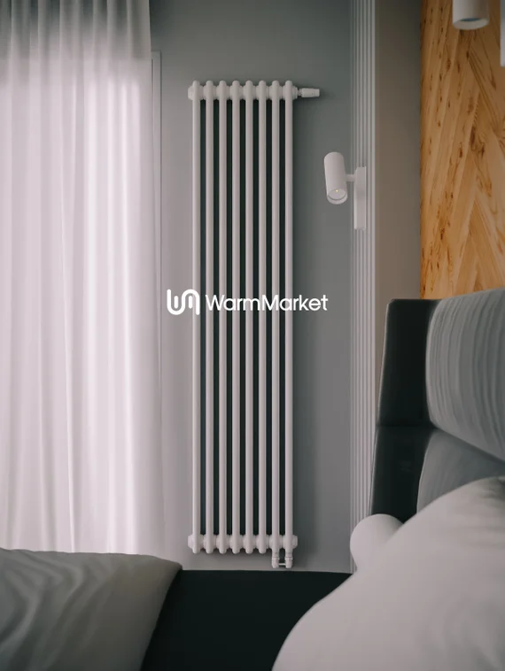 Bareng Softy 2110 - двухтрубный трубчатый радиатор высотой 1100 мм, нижнее подключение с термостатикой