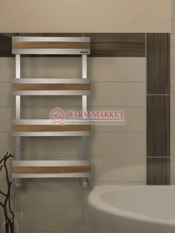 Hera Mat-дизайнерский полотенцесушитель из матовой нержавеющей стали и массива дерева