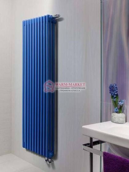 Вертикальный трубчатый радиатор Solira 2180 N69 твв нижнее подключение с термостатикой, цвета RAL