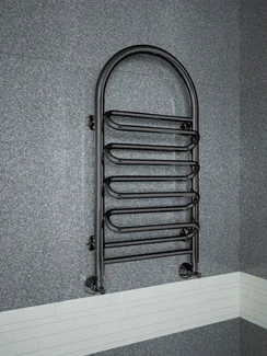 Liana Black - черный полотенцесушитель с изогнутой перекладиной