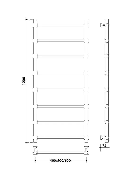 Водяной полотенцесушитель Secado Флоренция 2 из нержавеющей стали