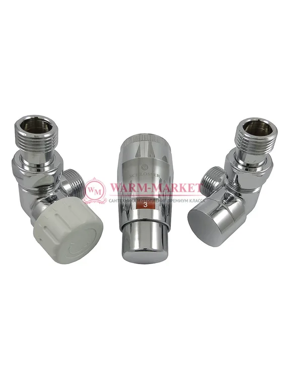 Комплект трехосевой левый Elegant Mini GZ1/2 x M22x1,5 с головкой Мини M30x1,5 Хром