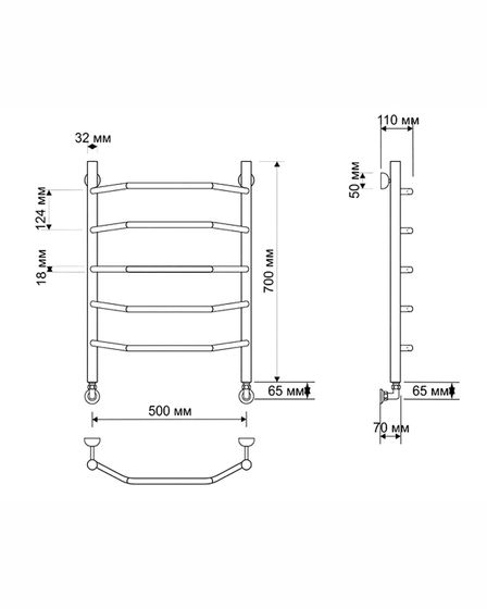 Водяной полотенцесушитель Secado Агата 1 из латуни