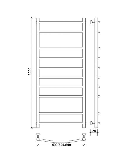 Водяной полотенцесушитель Secado Милан 2 из нержавеющей стали