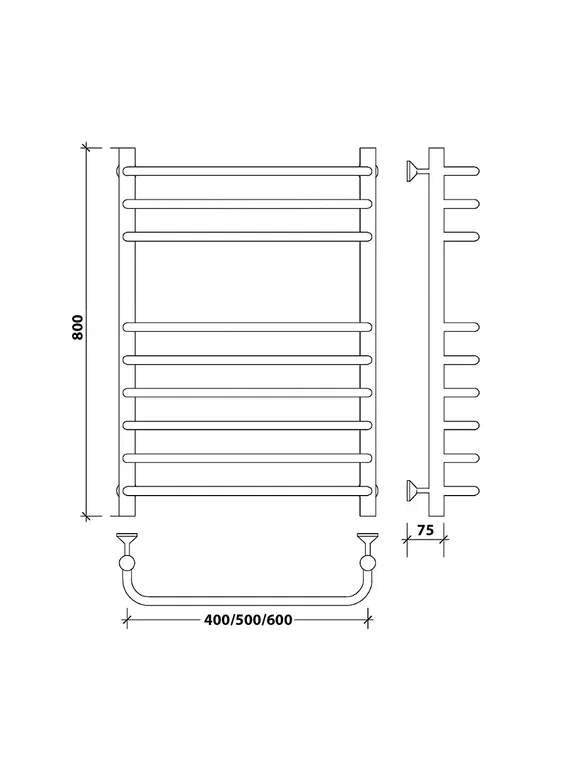Водяной полотенцесушитель Secado Мерида 5 из нержавеющей стали