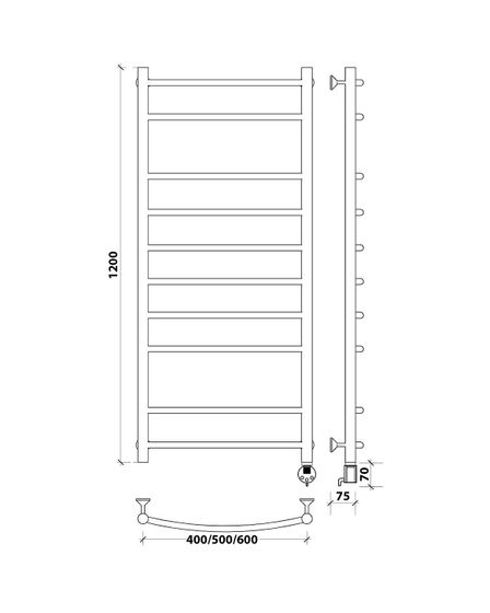 Электрический полотенцесушитель Secado Милан 2 из нержавеющей стали