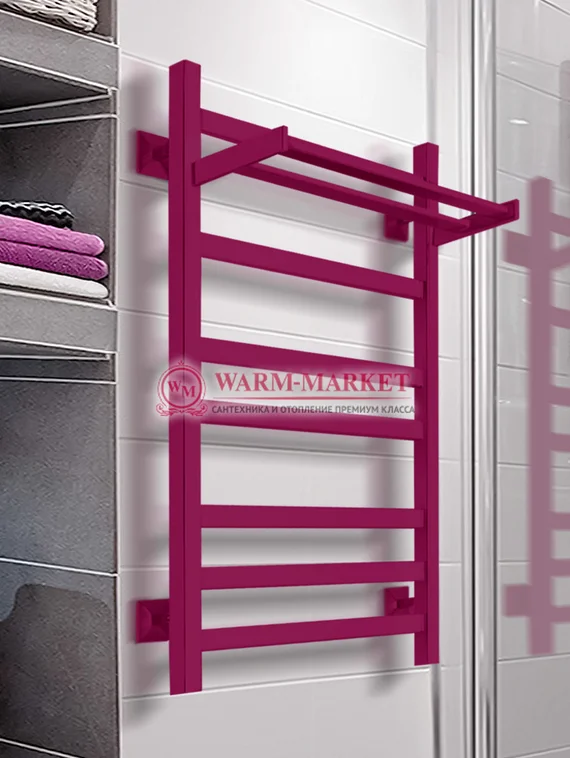 Quadro V 30+ полотенцесушитель из квадратного и прямоугольного профиля с полкой