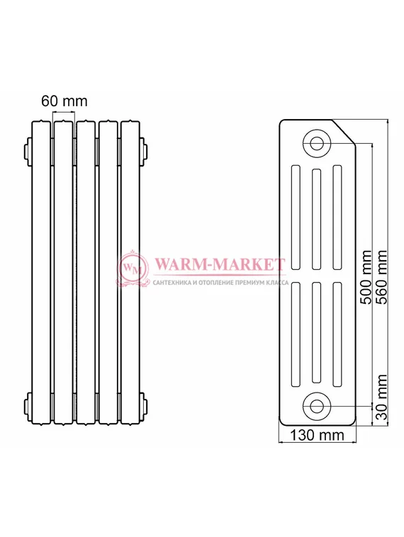 Чугунный радиатор Viadrus Termo 500/130