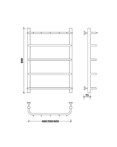 Водяной полотенцесушитель Secado Мерида 1 К из нержавеющей стали