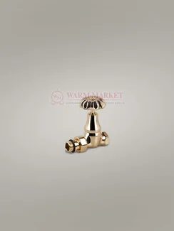 Прямой клапан "ретро" для подключения чугунного радиатора 1/2", золото