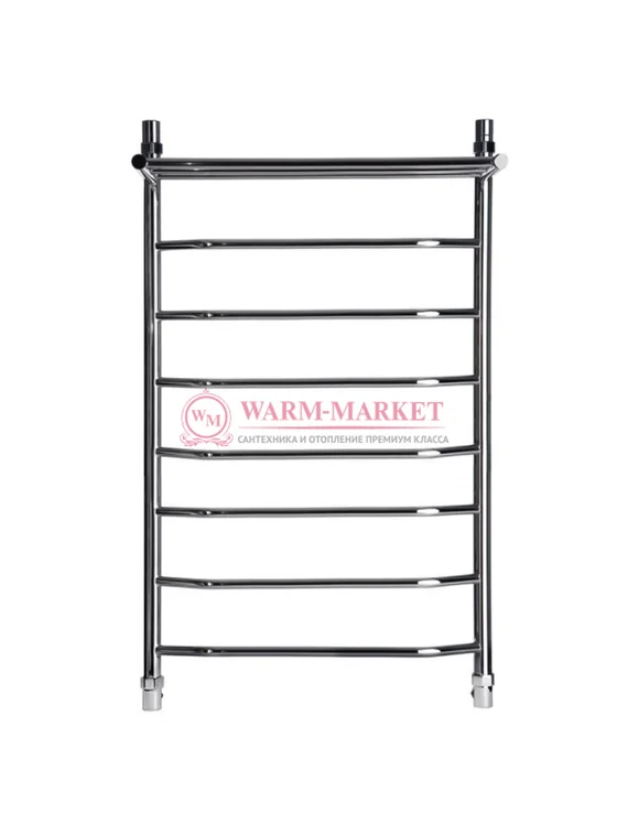 Galant 6 (трапеция) - водяной полотенцесушитель с полкой из нержавеющей стали