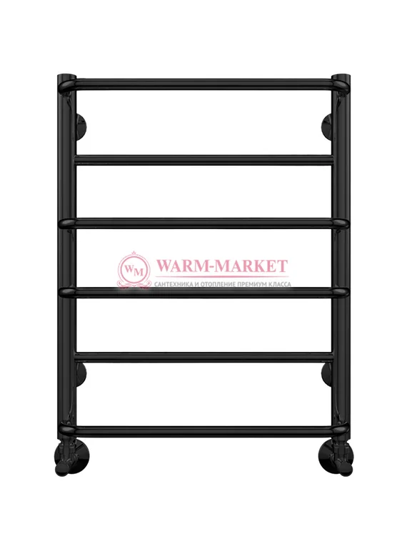 Евромикс П6 - водяной полотенцесушитель, нижнее подключение, черный