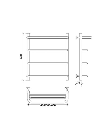 Водяной полотенцесушитель Secado Мерида 2 СП из нержавеющей стали