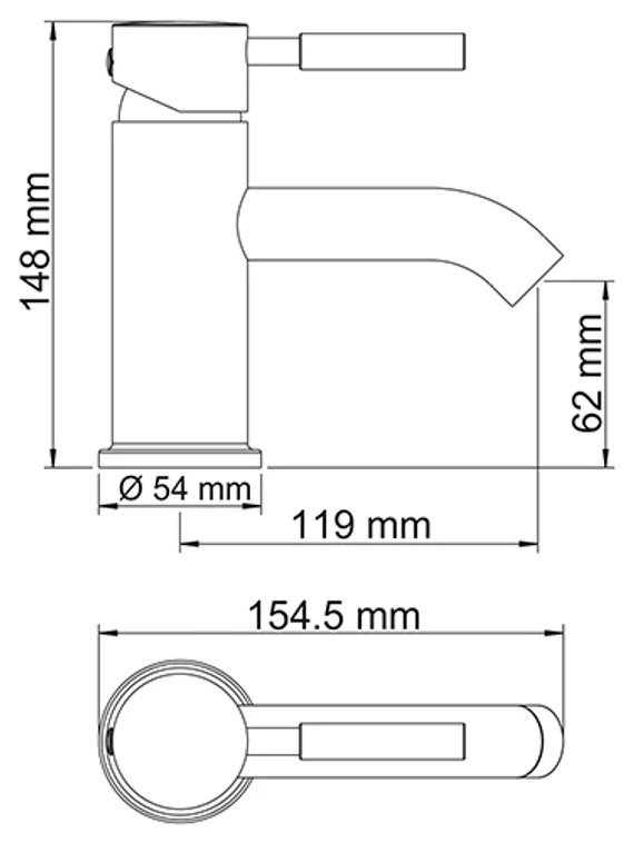Смеситель для умывальника черный Main 4105-Bl
