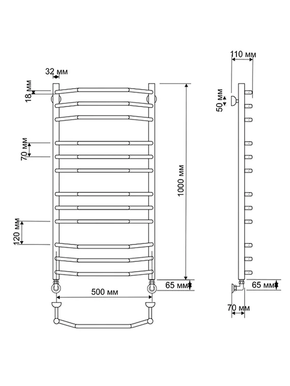 Водяной полотенцесушитель Secado Агата 2 из латуни