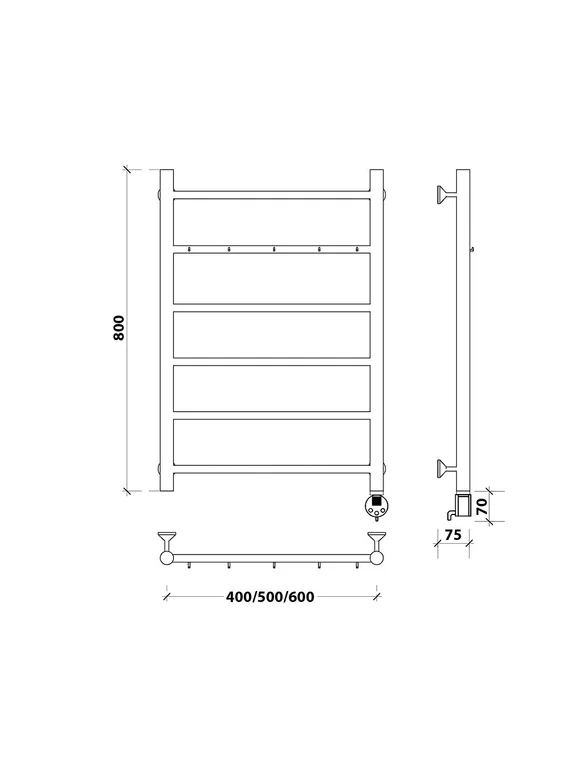 Электрический полотенцесушитель Secado Триада 1 К из нержавеющей стали