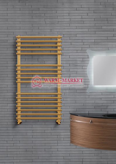 Kremona-дизайн полотенцесушитель электрический с перекладинами внахлест цвет золото